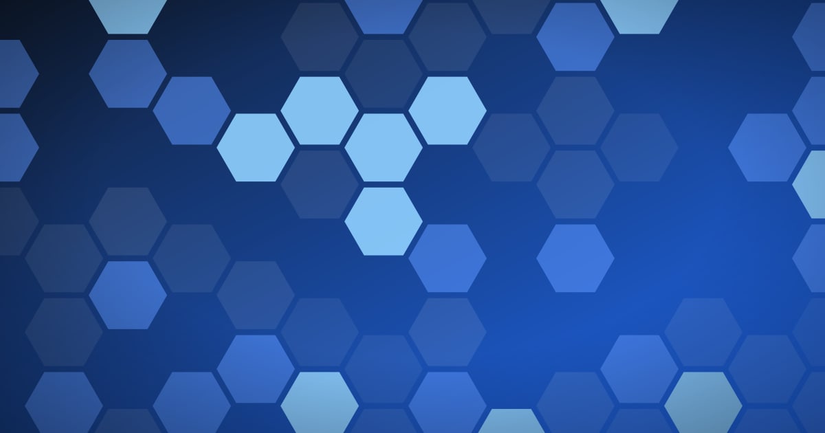 Abstract hexagonal pattern in blue, cover art for the Unity CLI article